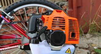 How to put the motor from the chainsaw on the bike